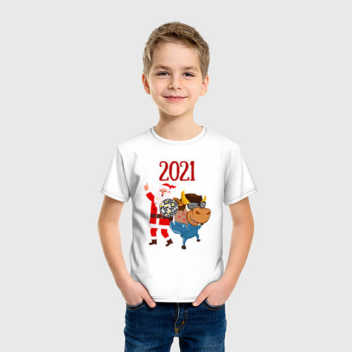 Детская футболка Новый 2021 Год / Белый – фото 3