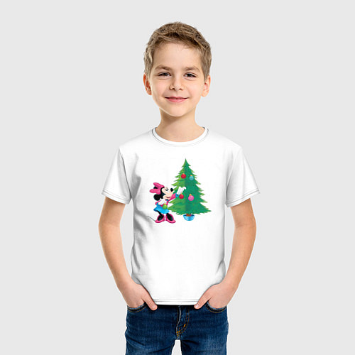 Детская футболка Christmas Minnie / Белый – фото 3