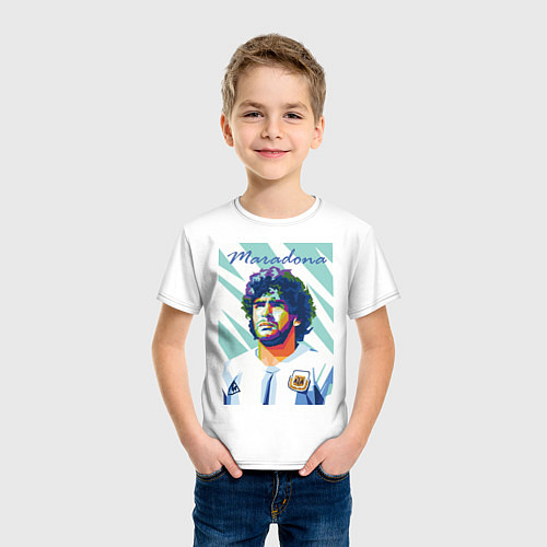 Детская футболка Марадона золотой мальчик / Белый – фото 3