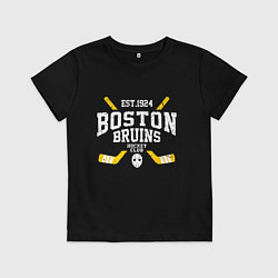Футболка хлопковая детская Бостон Брюинз, цвет: черный