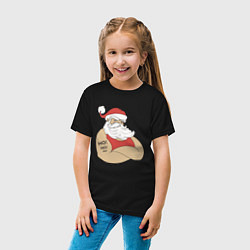 Футболка хлопковая детская Santa Claus, цвет: черный — фото 2