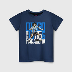 Футболка хлопковая детская 10 Diego Maradona, цвет: тёмно-синий