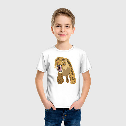 Детская футболка Саблезубый тигр / Белый – фото 3