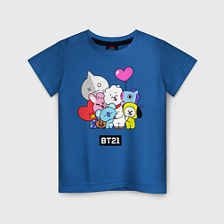 Футболка хлопковая детская BT21, цвет: синий