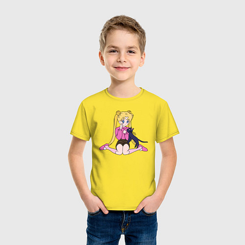 Детская футболка Усаги и Луна / Желтый – фото 3