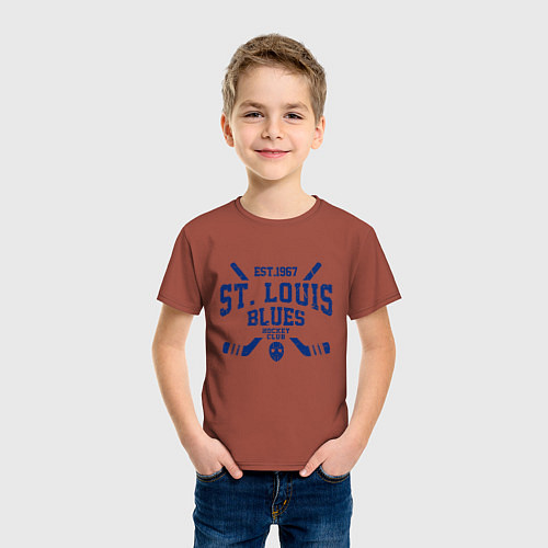 Детская футболка Сент-Луис Блюз / Кирпичный – фото 3