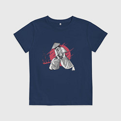 Футболка хлопковая детская Катана Самурая, цвет: тёмно-синий