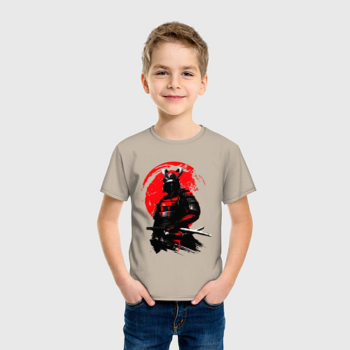 Детская футболка САМУРАЙ / Миндальный – фото 3