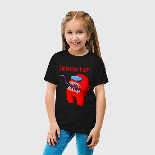 Детская футболка AMONG US - IMPOSTOR / Черный – фото 4