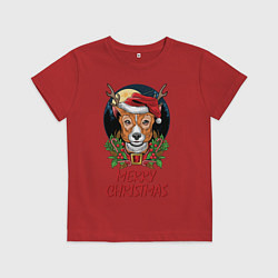 Футболка хлопковая детская XMAS, цвет: красный