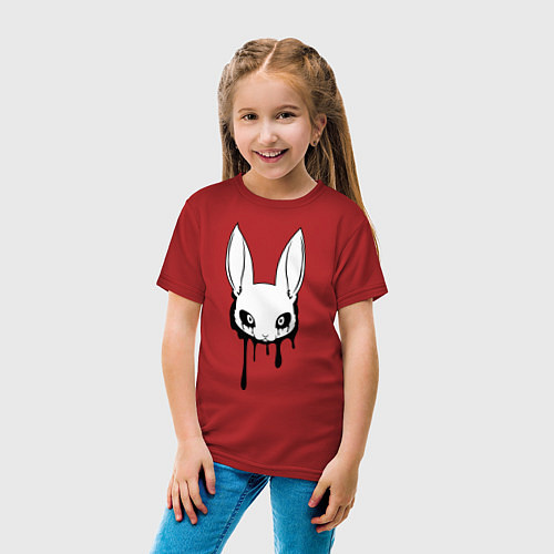 Детская футболка Голова зайца / Красный – фото 4