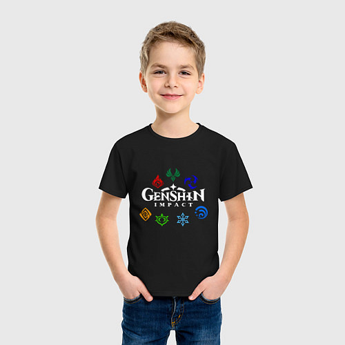 Детская футболка GENSHIN IMPACT / Черный – фото 3