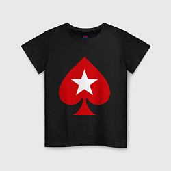 Футболка хлопковая детская Покер Пики Poker Stars, цвет: черный