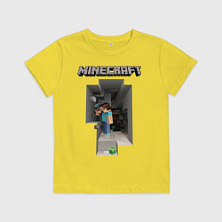 Футболка хлопковая детская Minecraft, цвет: желтый