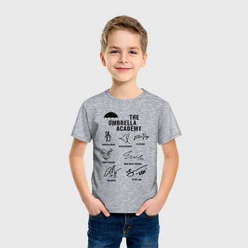 Детская футболка АК АМБРЕЛЛА АВТОГРАФЫ АКТЁРОВ / Меланж – фото 3