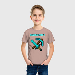 Футболка хлопковая детская Minecraft, цвет: пыльно-розовый — фото 2