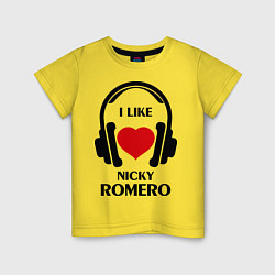 Футболка хлопковая детская I like Nicky Romero, цвет: желтый