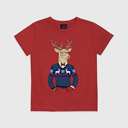 Футболка хлопковая детская Hipster Deer, цвет: красный