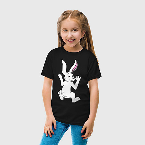 Детская футболка Кролик на мне / Черный – фото 4