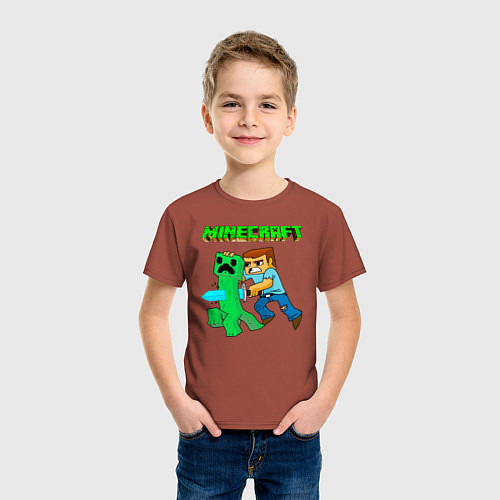 Детская футболка Minecraft / Кирпичный – фото 3