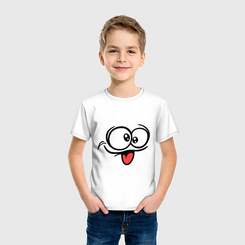 Детская футболка Балдежный смайлик / Белый – фото 3