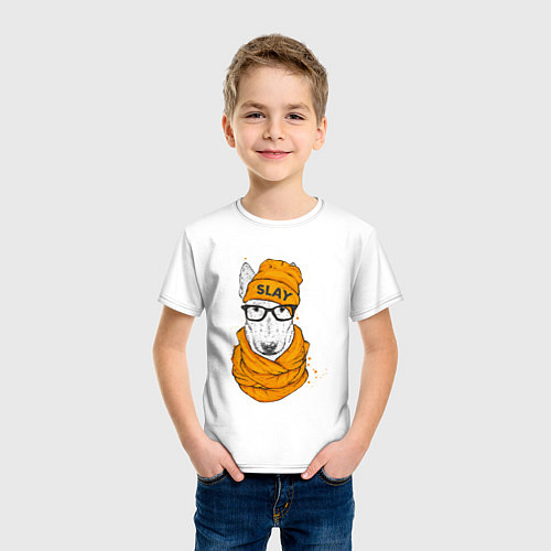 Детская футболка Бультерьер / Белый – фото 3