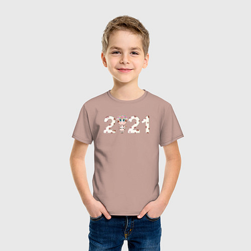 Детская футболка 2021 - Год быка / Пыльно-розовый – фото 3