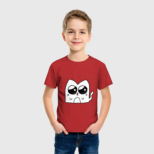 Детская футболка Кот Зефир няха / Красный – фото 3