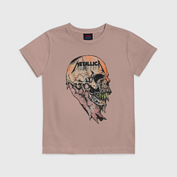 Футболка хлопковая детская Metallica art 04, цвет: пыльно-розовый