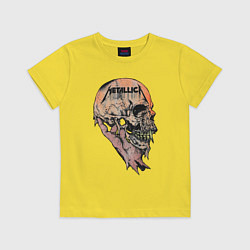 Футболка хлопковая детская Metallica art 04, цвет: желтый