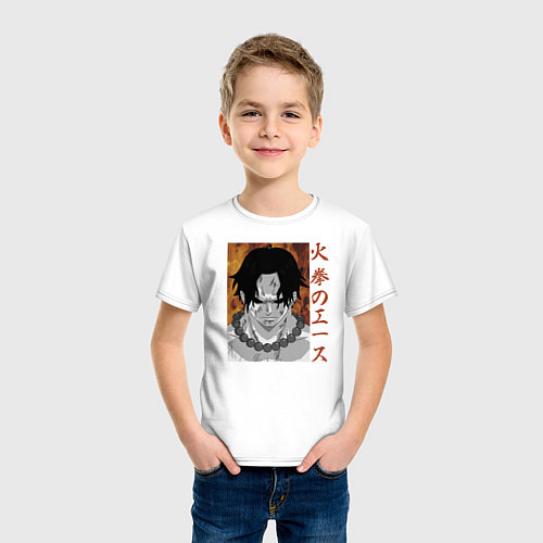 Детская футболка Портгас Д Эйс / Белый – фото 3