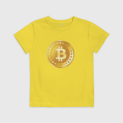 Футболка хлопковая детская Bitcoin, цвет: желтый