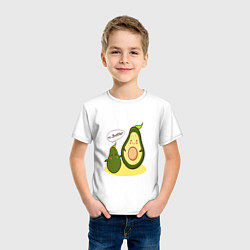 Футболка хлопковая детская Авокадо, цвет: белый — фото 2