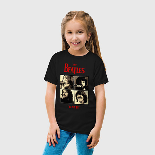 Детская футболка The Beatles LET IT BE / Черный – фото 4