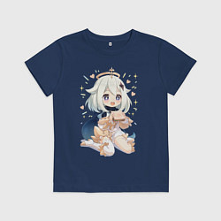 Футболка хлопковая детская Приятного аппетита Паймон, цвет: тёмно-синий