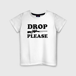 Футболка хлопковая детская Drop Please, цвет: белый