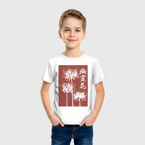 Детская футболка Призрачный цветок / Белый – фото 3