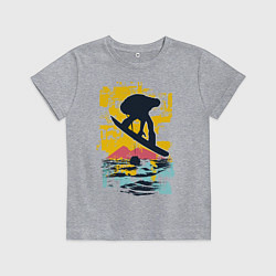 Футболка хлопковая детская Snowboarding, цвет: меланж