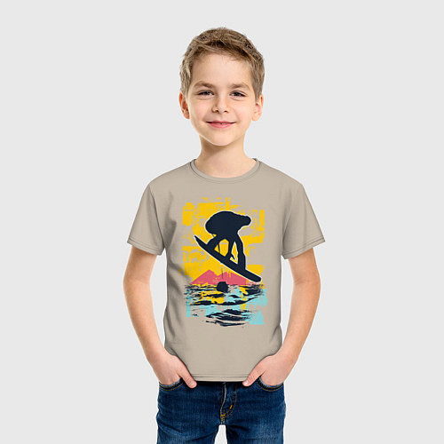 Детская футболка Snowboarding / Миндальный – фото 3
