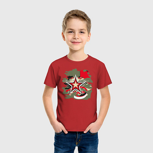 Детская футболка Звезда с флагом / Красный – фото 3