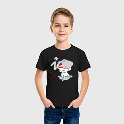 Футболка хлопковая детская BTS sleep, цвет: черный — фото 2