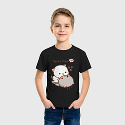 Футболка хлопковая детская Влюблённые котята, цвет: черный — фото 2