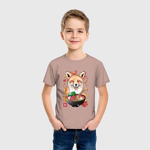 Детская футболка Лиса / Пыльно-розовый – фото 3