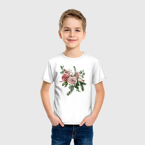 Детская футболка Букет роз / Белый – фото 3
