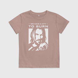 Футболка хлопковая детская WE HAVE A CITY TO BURN, цвет: пыльно-розовый