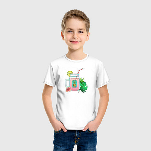 Детская футболка Летний напиток - газировка / Белый – фото 3