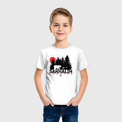 Футболка хлопковая детская Sakhalin forever, цвет: белый — фото 2