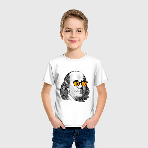 Детская футболка БИТКОИН ФРАНКЛИН BITCOIN FRANKLIN Z / Белый – фото 3