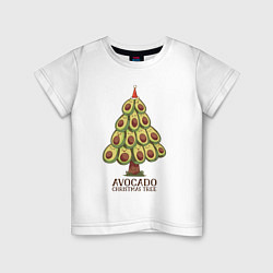 Футболка хлопковая детская Avocado Christmas Tree, цвет: белый