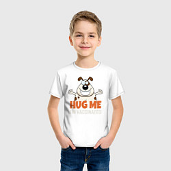Футболка хлопковая детская Hug Me Im Vaccinated, цвет: белый — фото 2
